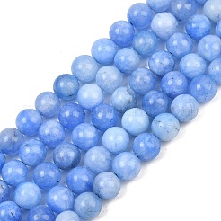 Naturels teints en blanc perles de jade brins&nbsp;GG-CBAEB22-B01-8mm-08