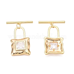 Fermagli a ginocchiera in zircone chiaro micro pavè di ottone&nbsp;KK-N254-137G