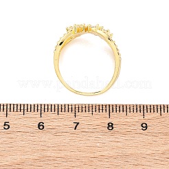 Mikropavé-Manschettenringe aus klarem Zirkonia aus Messing für Damen&nbsp;RJEW-U047-02G