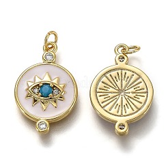 Pendentifs en laiton micro pavé clair et bleu ciel profond zircone cubique&nbsp;ZIRC-B0003-29G