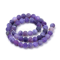 Chapelets de perle en agate naturelle patinée&nbsp;X-G-S259-05B-8mm