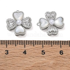 Pendentifs en laiton zircon cubique transparent&nbsp;KK-CBA61F8-07P