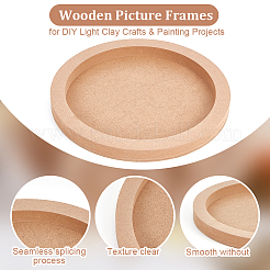 3 cadre photo rond plat en bois de 3 styles.&nbsp;TOOL-WH0118-17