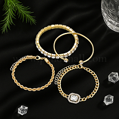 8 set di braccialetti e braccialetti in lega di 2 colori&nbsp;BJEW-HY0001-36
