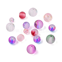 Fili di perle di vetro verniciato a spruzzo satinato&nbsp;GLAA-FS0001-18