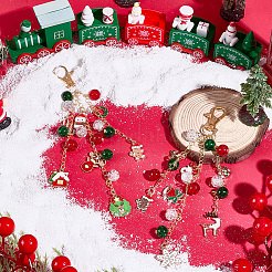 2 stücke 2 arten weihnachten sie legierung emaille anhänger dekorationen&nbsp;HJEW-SP0001-48A