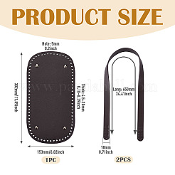 1 stück oval pu leder stricken häkeln taschen nagel boden shaper pad&nbsp;DIY-TA0014-91C