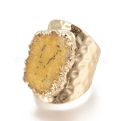 Natürliche Druzy Achat Manschettenringe&nbsp;RJEW-E159-02G