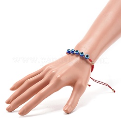 Bracciali intrecciati con perline di resina malocchio&nbsp;BJEW-JB07011-01