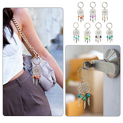 7 porte-clés en alliage et turquoise synthétique&nbsp;KEYC-TAC00049
