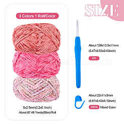 3 rouleau de fil de laine chenille en polyester&nbsp;OCOR-MB0001-06B