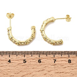 Pendientes de tuerca de circonio cúbico con micro pave de latón&nbsp;CU-CBABA66-09G