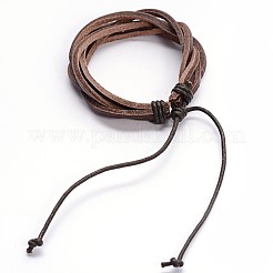 Einstellbar Bindfäden Stil Lederband Armbänder&nbsp;BJEW-F173-09B