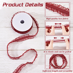 Bordure en dentelle plissée élastique chinlon&nbsp;OCOR-WH0060-44A