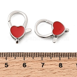 Fermagli a moschettone in ottone smaltato a forma di cuore&nbsp;KK-Z147-02P-01A