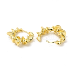 Orecchini a cerchio rotondi in ottone con placcatura a cremagliera per donna&nbsp;EJEW-E270-20G