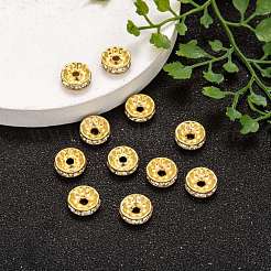 Cuentas espaciadoras de rhinestone de cristal de grado A de hierro&nbsp;RB-A010-10MM-G