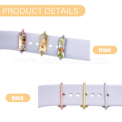 12 Satz Uhrenarmband-Zubehör aus 3 Farben mit Wärmeübertragungslegierung&nbsp;FIND-CA0010-21