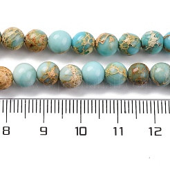Brins de perles de jaspe impérial/régalite naturelle teintée/jaspe sédimentaire marin&nbsp;X-G-B124-C02-03