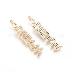 Pendentifs en laiton zircon cubique transparent&nbsp;ZIRC-L085-57G