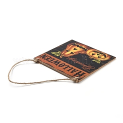 Porte en bois halloween suspendu panneau de bienvenue&nbsp;HJEW-Z002-01A