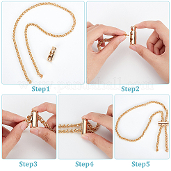 2 pieza de cadena con cordón para bolso tipo cubo de aleación&nbsp;DIY-WR0003-08G
