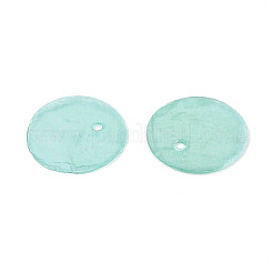 Sprühbemalte natürliche Capiz-Muschel-Scheibenanhänger&nbsp;LS-X1-BSHE-T014-02D