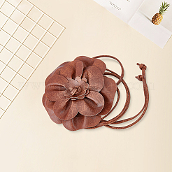 Taillengürtel aus PU-Leder mit Blumenknoten&nbsp;AJEW-GF0014-11A
