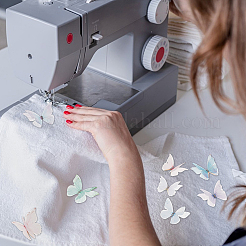 80 pieza de accesorios de adorno de mariposa de tela de 10 colores&nbsp;DIY-CY0004-03
