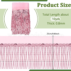 Spitzenbesatz mit Fransen aus Polyester&nbsp;DIY-WH0671-008F