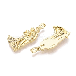 Pendenti in ottone con micro pavé di zirconi trasparenti per San Valentino&nbsp;KK-Q072-07G