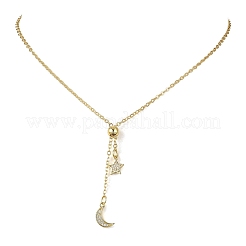 Verstellbare Lariat-Halsketten aus Messingkabel&nbsp;NJEW-JN06141