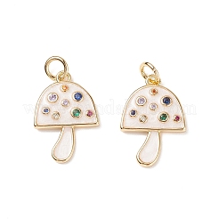 Pendenti in zirconi cubici colorati in micro pavè di ottone&nbsp;X-KK-C100-09G