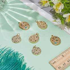 6 pz 3 stili in ottone micro pavé colorato zirconia cubica pendente&nbsp;FIND-WR0012-71