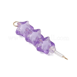 8 pieza de dijes de conector de cuentas de estrella de vidrio y acrílico de 8 colores&nbsp;PALLOY-JF03517