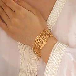 Breite Gliederarmbänder mit hohlen Messingblumen für Damen&nbsp;AW7314