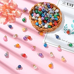 50 Stück 10 Farben ABS-Kunststoff-Imitationsperlen-Charms&nbsp;KY-YW0001-84P