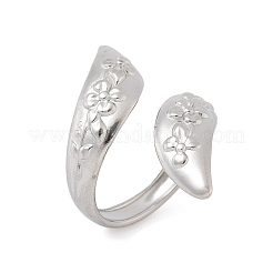 Anillos de puño abiertos de acero inoxidable 304 para mujer&nbsp;RJEW-A079-12B-P