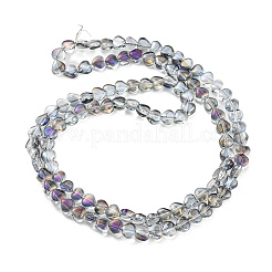 Fili di perle di vetro trasparente placcato mezzo arcobaleno placcato arcobaleno&nbsp;EGLA-G037-09A-HR01