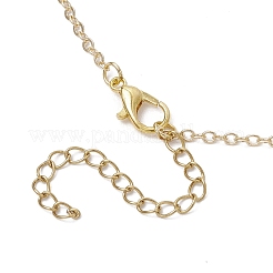 Collar con cadena tipo cable con colgante de medallón con forma de corazón y flor de latón para mujer&nbsp;NJEW-JN05235