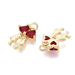 Pendentifs de zircone cubique en laiton micro pavé saint valentin&nbsp;KK-Q072-04G