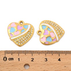 304 Edelstahl mit Kristall-Strass-Emaille-Anhängern&nbsp;STAS-G358-11G