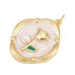 Pendentifs d'émail en laiton &nbsp;KK-L275-52G-01
