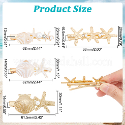 4 Stück 4 Stile Eisen-Alligator-Haarspangen&nbsp;PHAR-PH0001-11