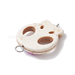 Halloween Totenkopf synthetischer Türkis Verbinder Charms mit Blumenharz&nbsp;PALLOY-JF02780