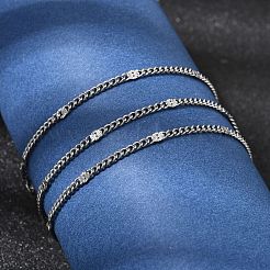 12 collana a catena intrecciata testurizzata in acciaio inossidabile 304 da 2.2 mm per uomo e donna&nbsp;NJEW-H093-20P-04