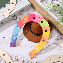 Adornos colgantes de madera con forma de herradura&nbsp;WOOD-WH034-90