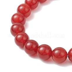 Braccialetti elastici in corniola naturale per coppia&nbsp;BJEW-JB12177