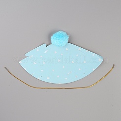 Chapeaux de fête à pompons en papier&nbsp;AJEW-WH0223-07A