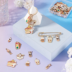 40 pièce 10 styles de pendentifs en alliage émaillé à thème alimentaire&nbsp;ENAM-TA0003-66